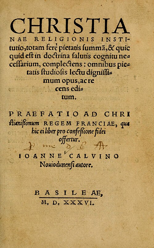 500px christianae religionis institutio (1536)